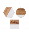 White Marble & Acacia Wood Coaster