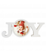 12" White Wooden Joy Photo  Block with Sublimatable Plate