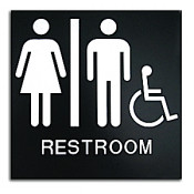 Rowmark Presto BLK Unisex Handicap Accessible Restroom Ready Made Sign