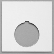 Satin WHT/BLK 2-7/16" x 2-7/16" Plastic Push Button Plate 1-7/32" Hole