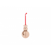 Natural Wood Snowman Ornament - 2.6" x 4.8"