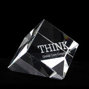 Optic Crystal Slant Cube with Angle Cut