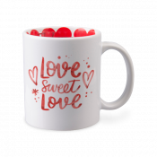 11oz White Mug with Heart Design Inside