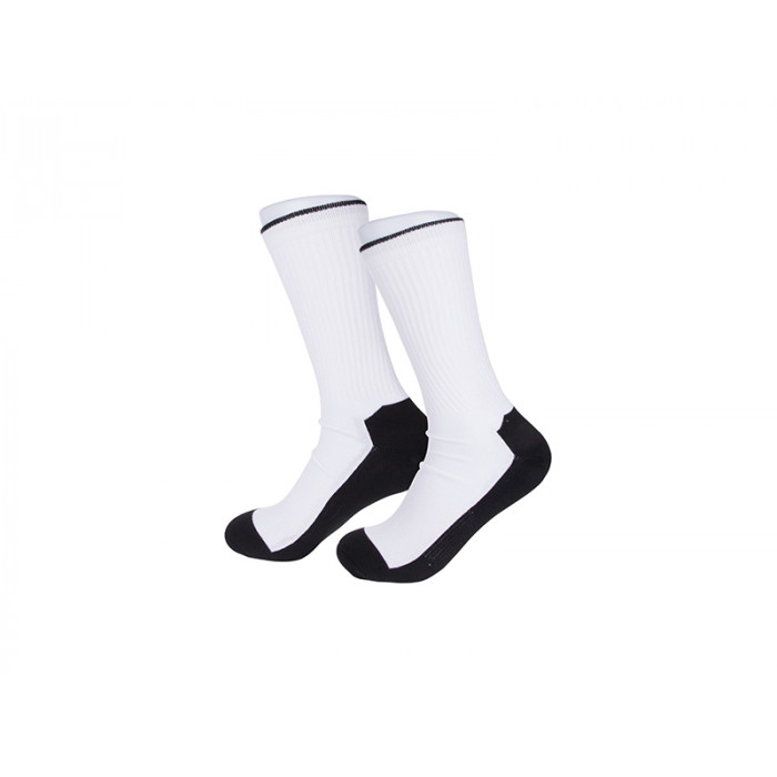 White with Black Bottom Crew Sock