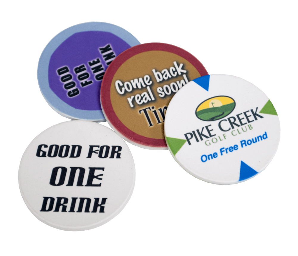 Matte White 1-1/2" Ceramic Poker Chip