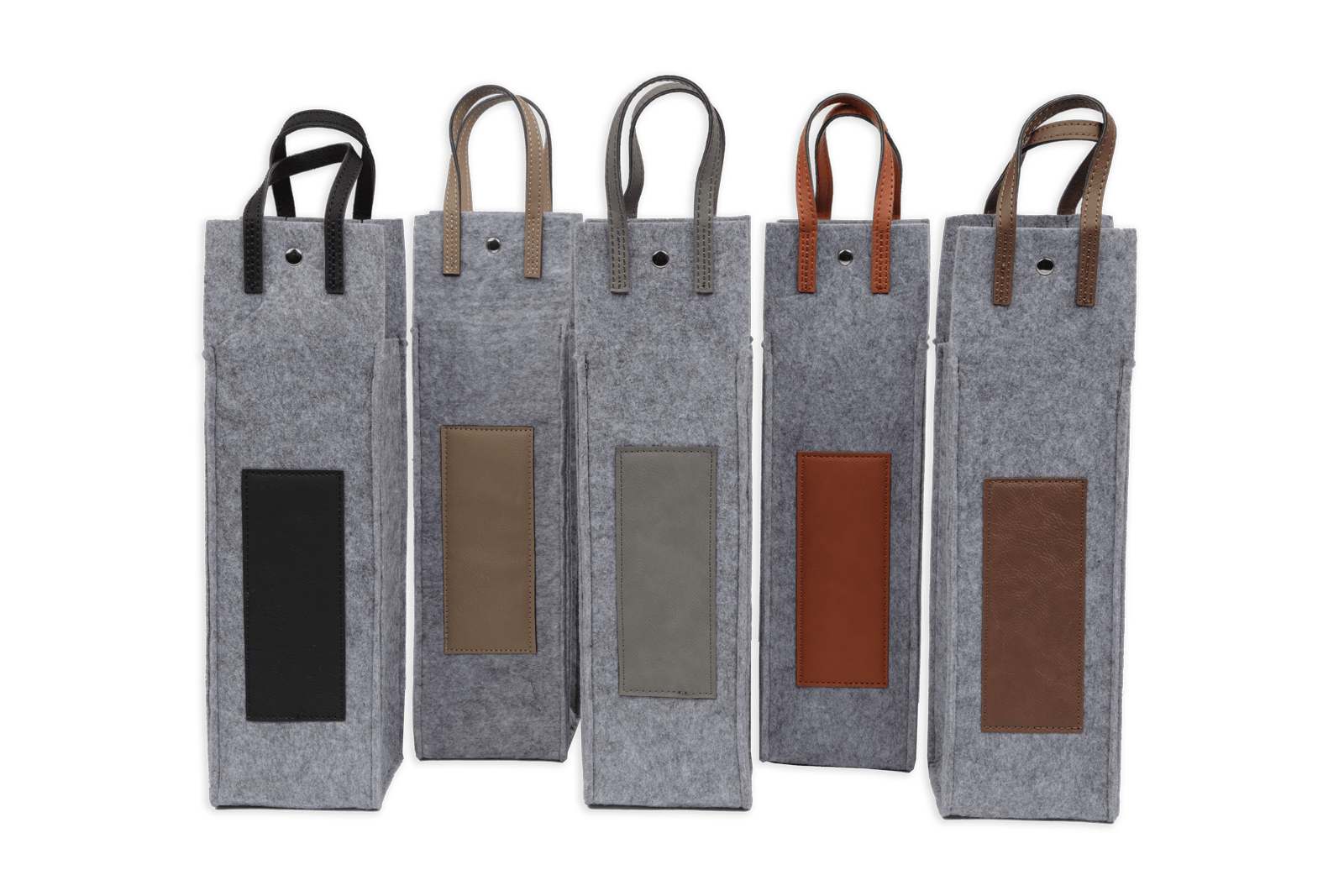 flannel wine totes in five different color options