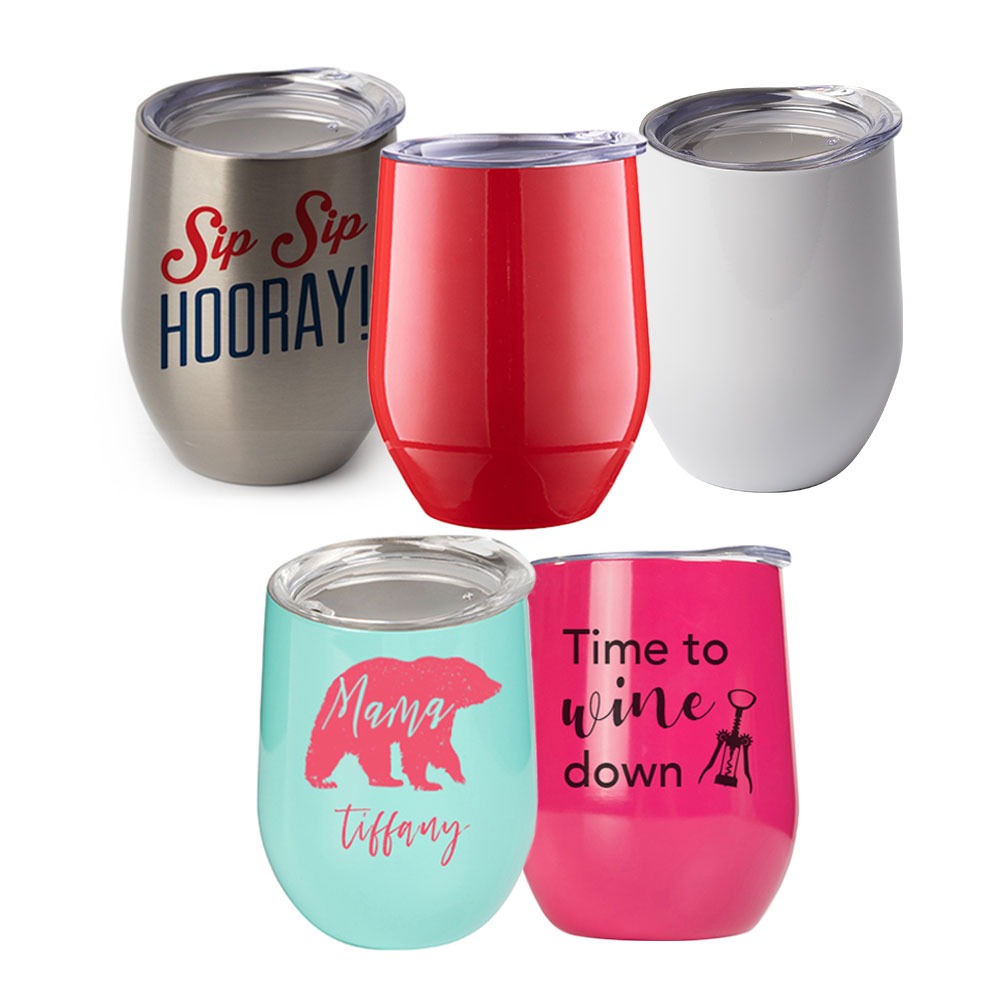 Get LIT Metal Wine Cup w Straw