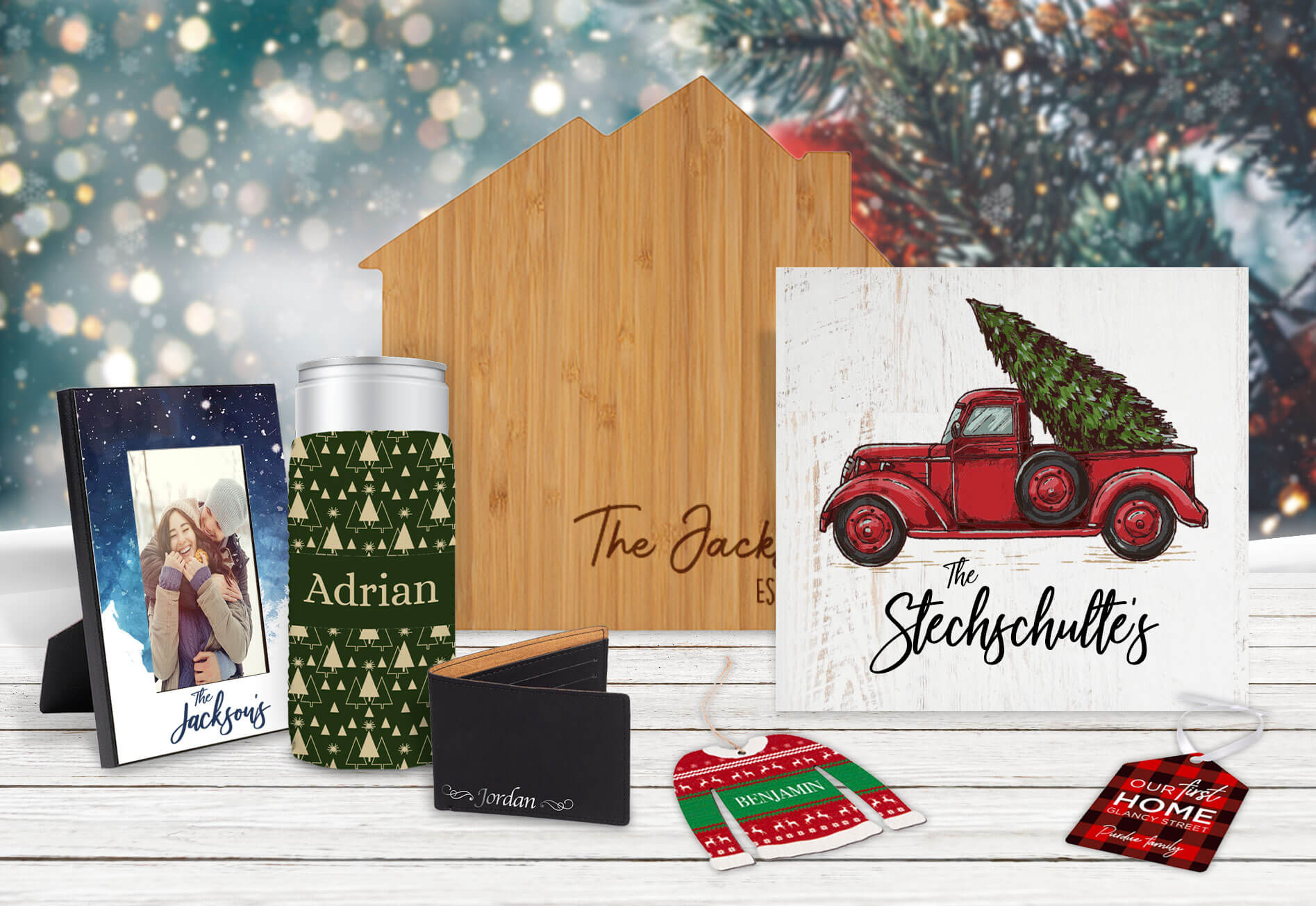 Assortment of customized products for the holidays