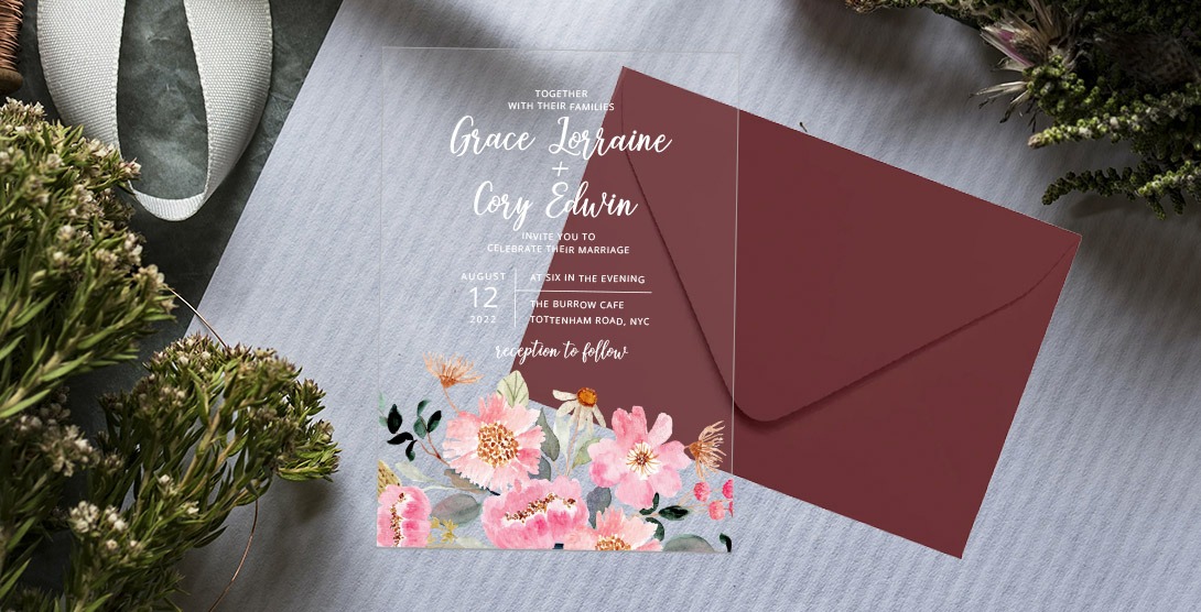 Clear Acrylic Wedding Invite