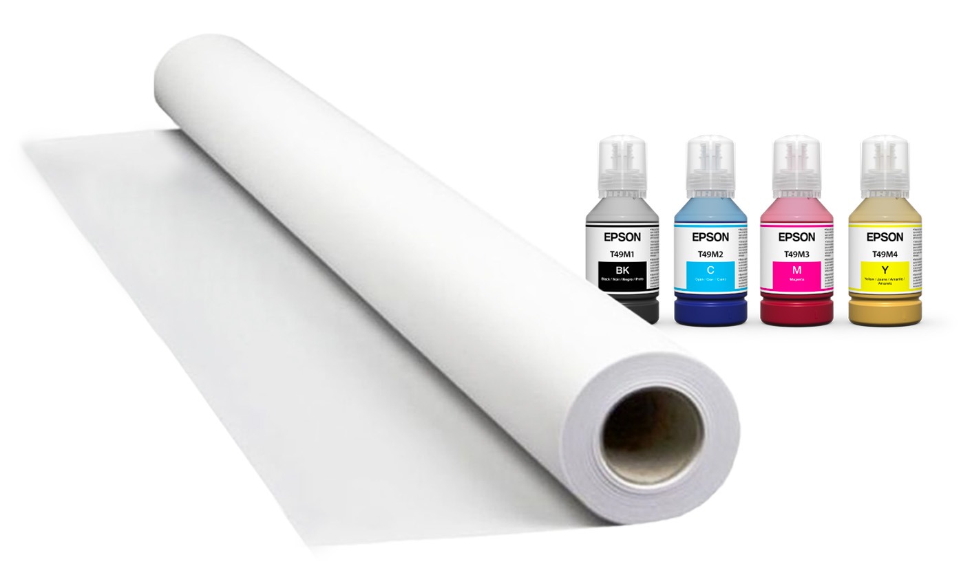Roll of Epson paper with four inks