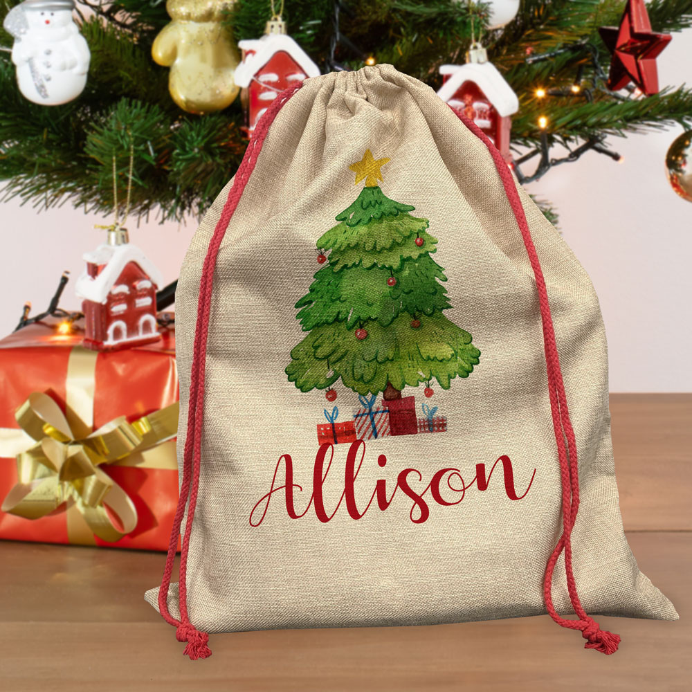Large Faux Burlap Gift Bag