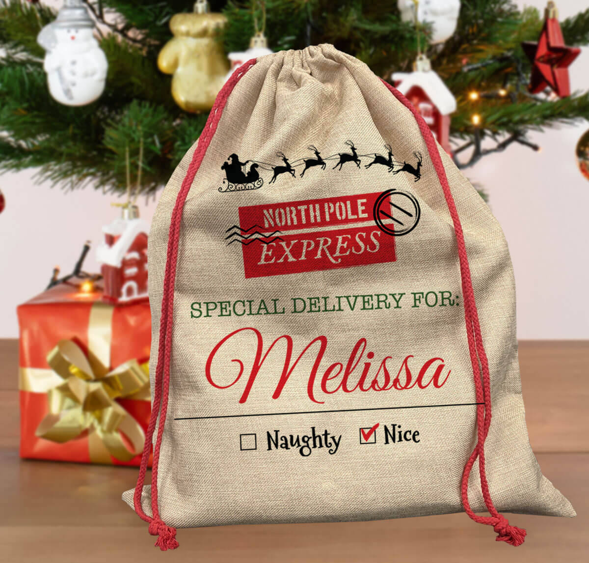personalized holiday theme bag
