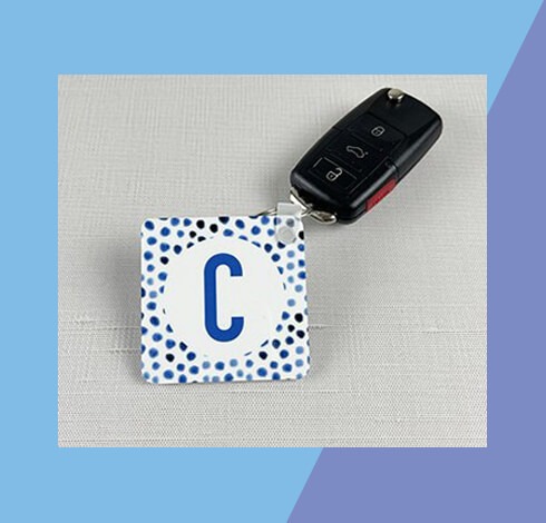 personalized keychain with a keyfob