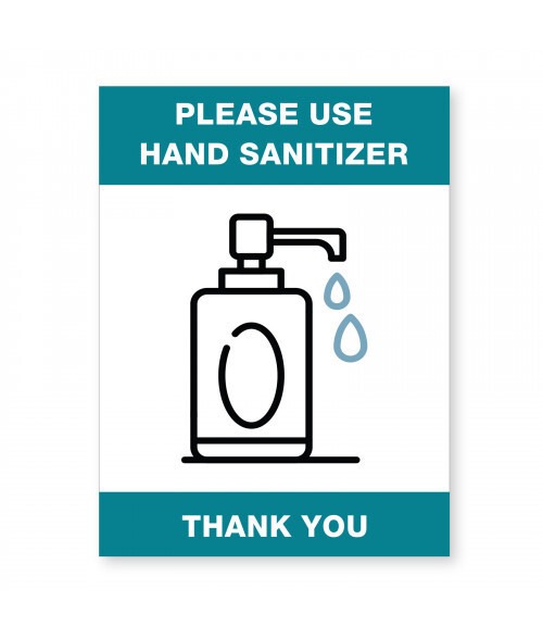 Please Use Hand Sanitizer sign with an icon of a soap type dispenser 