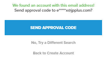 view of the "send approval code" step