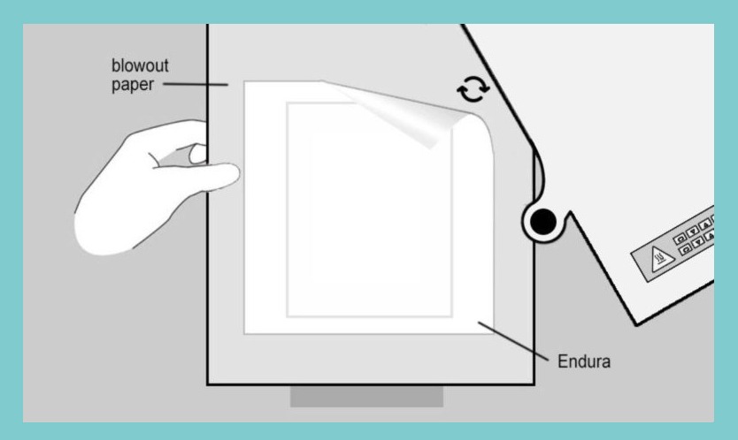 Illustration of placing the item into the heat press for step 5